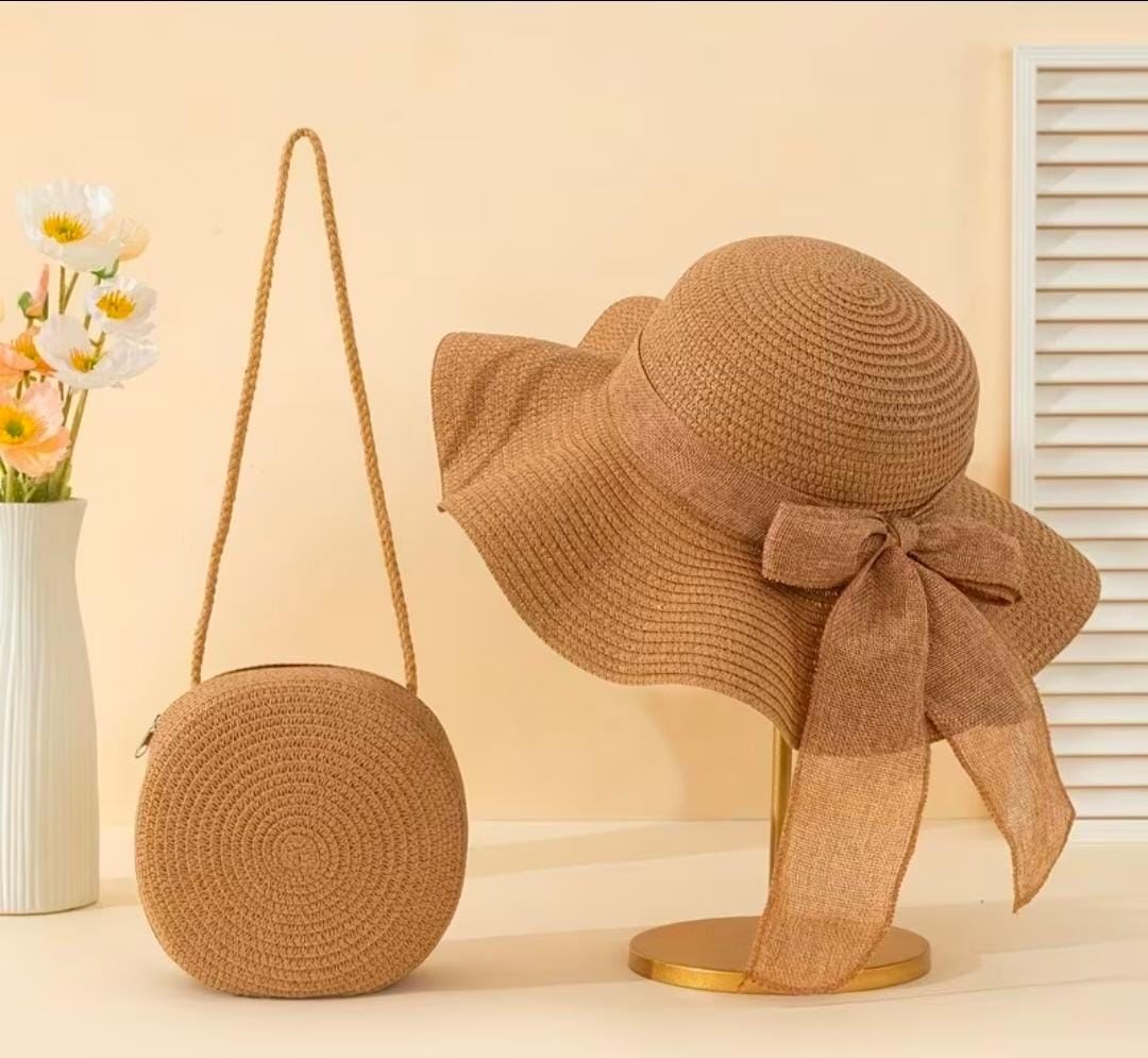 Woven hat and bag pair from the apparel and personal items range